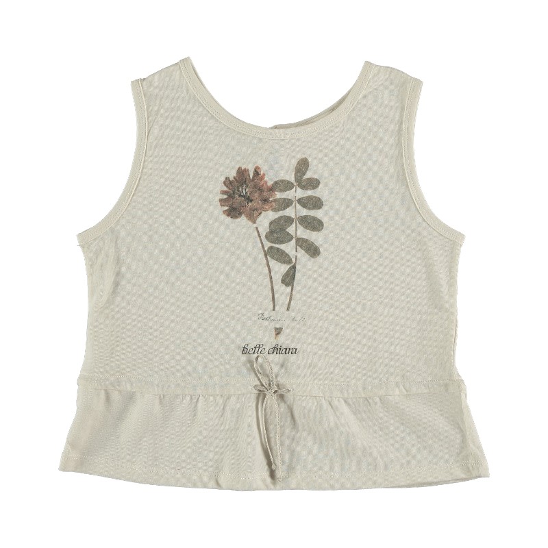 Sleeveless T-shirt PRINT HERBARIUM