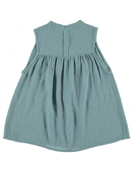 BL01-Blusa SIN MANGAS FRUNCIDA - Turquesa Lavado