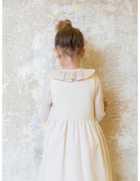 BL04-Blouse MESH COLLAR - Ecru