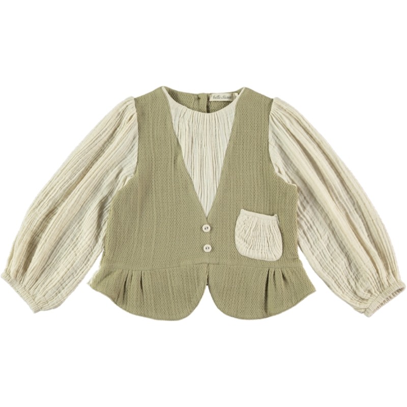 BL07-Blouse VEST - Natural Linen