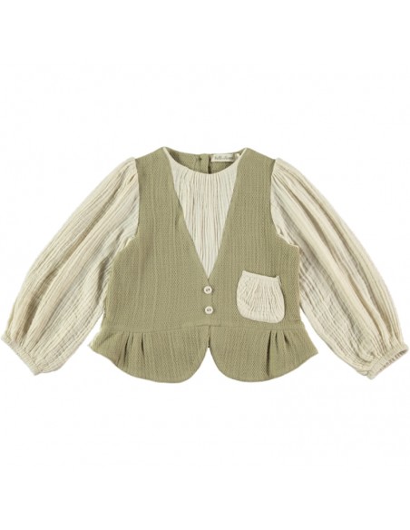 BL07-Blusa CHALECO - Lino Natural