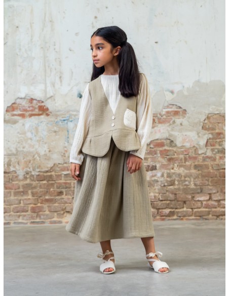 BL07-Blouse VEST - Natural Linen