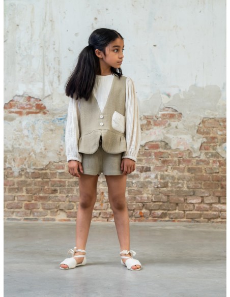 BL07-Blouse VEST - Natural Linen
