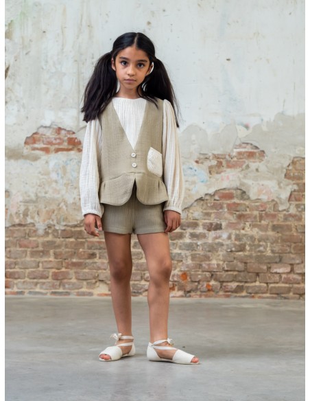 BL07-Blouse VEST - Natural Linen