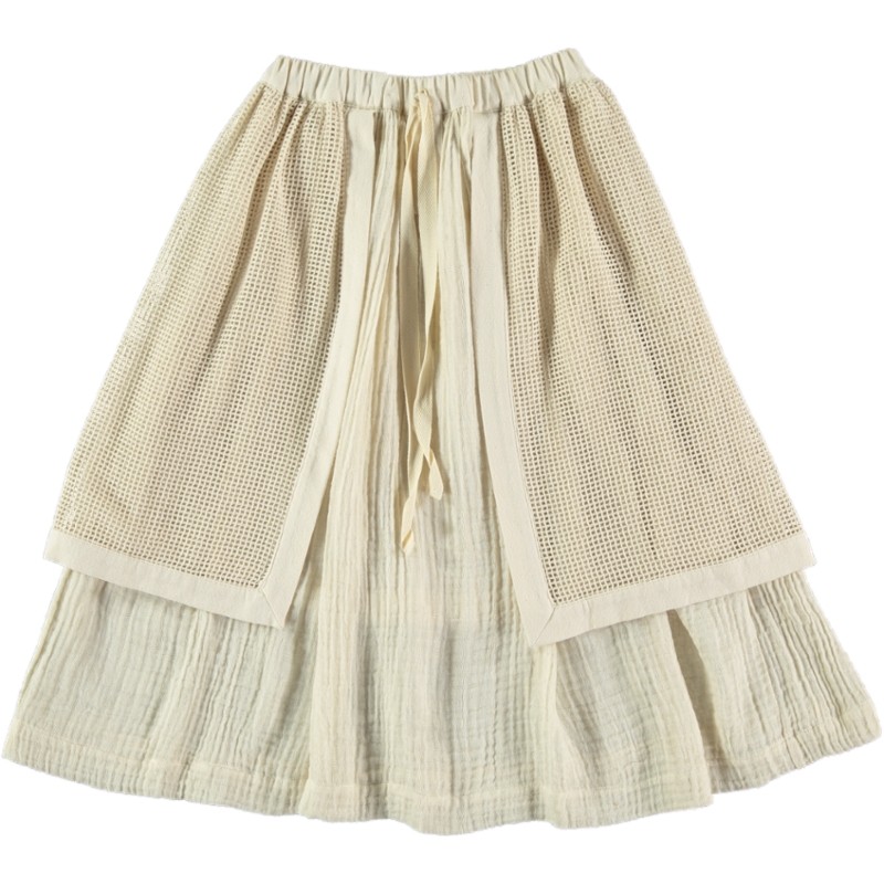 F02-Skirt 3 POSITION APRON - Ecru