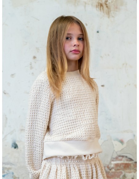 SU02-Sweatshirt TEXTURE - Ecru