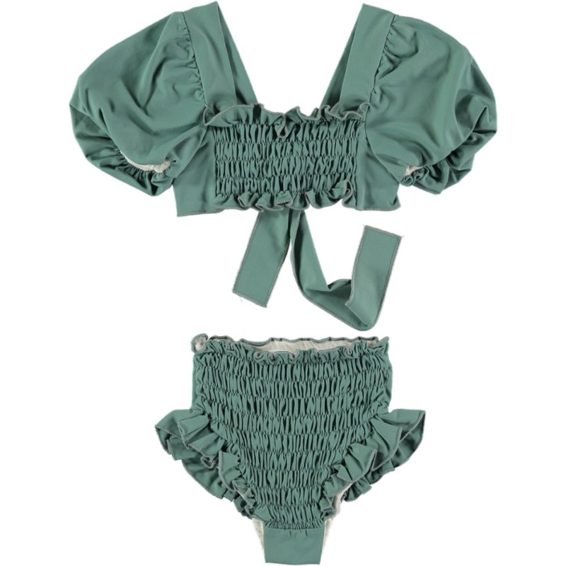 BK01-Bikini PUFF SLEEVE - Green Tea