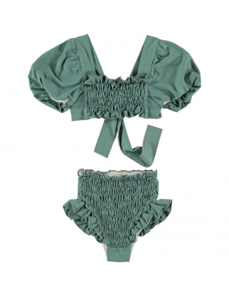 BK01-Bikini MANGA ABULLONADA - Te Verde