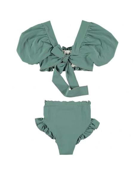 BK01-Bikini MANGA ABULLONADA - Te Verde