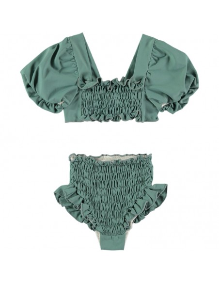 BK01-Bikini MANGA ABULLONADA - Te Verde