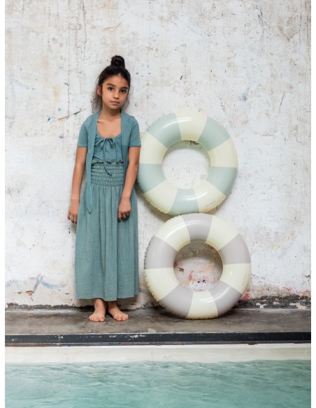 FP01-Falda LARGA-VESTIDO SMOCK - Te Verde
