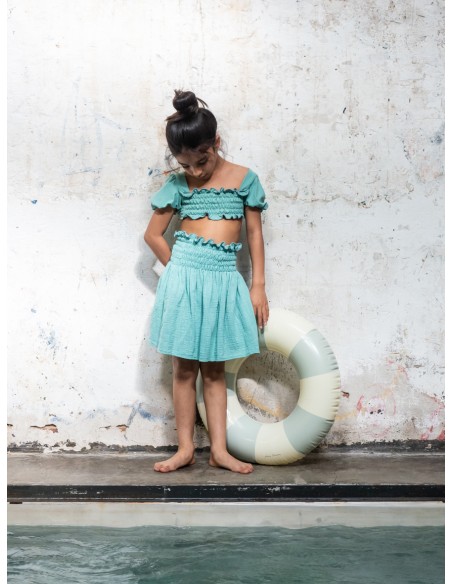FP02-Falda CORTA-TOP SMOCK - Piscina