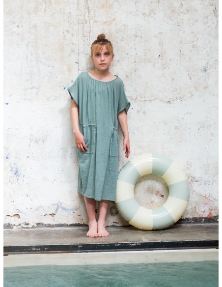 PL02-Beach Dress POCKETS - Green Tea