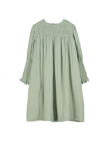 V07-Dress SMOCKED Green
