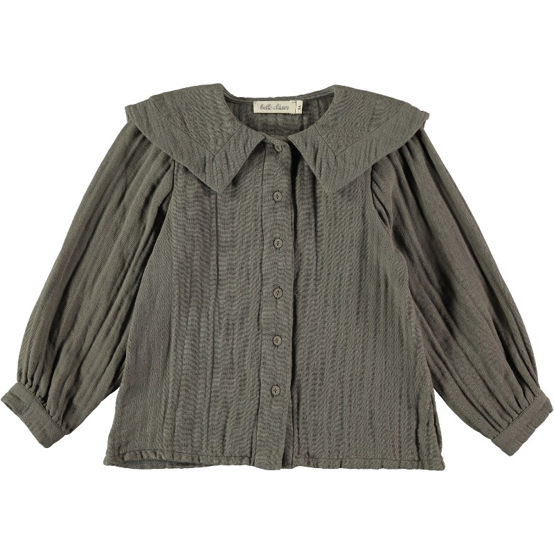 BL02-Blouse BIG COLLAR Gray