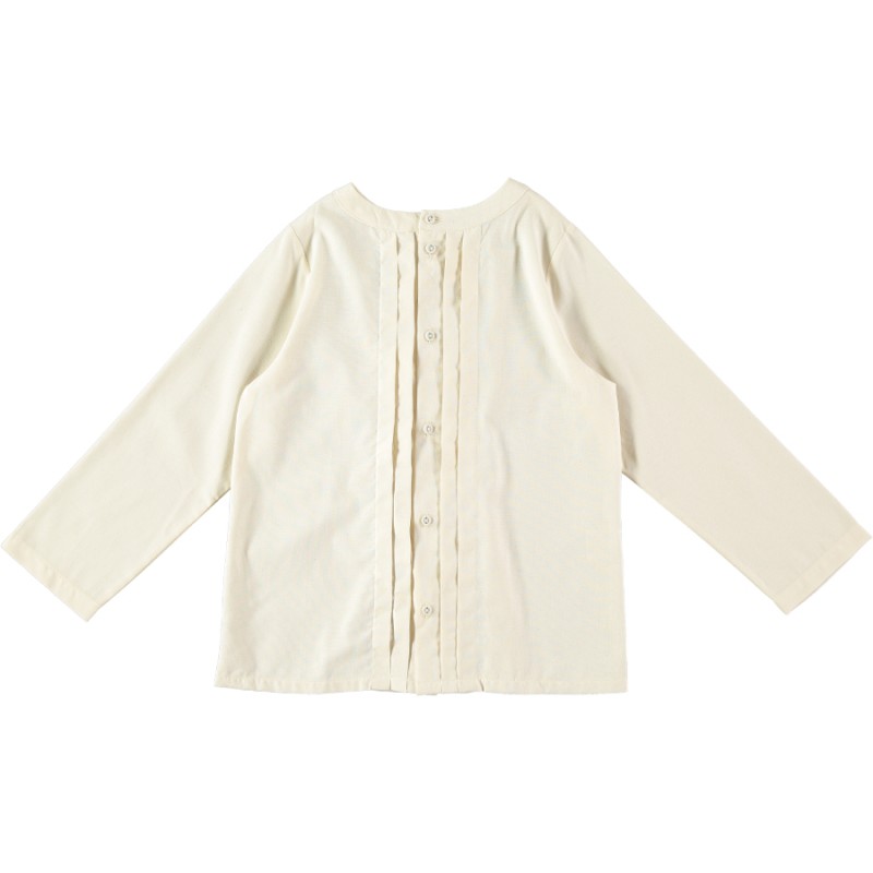BL03-Blouse 2 POSITIONS PLEATED - Ecru