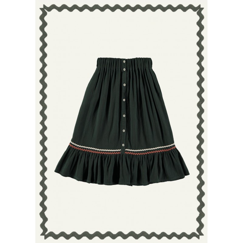 Falda MUSELINA BOTONES - Verde