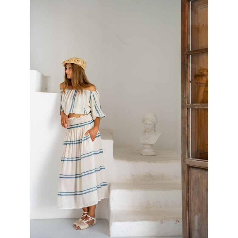 Skirt PAROS - Blue Double Stripe