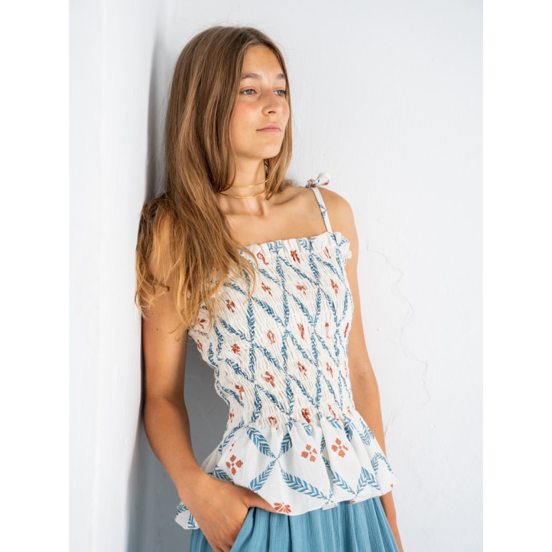 Top ATHENA RUFFLE - Laurel Diamond