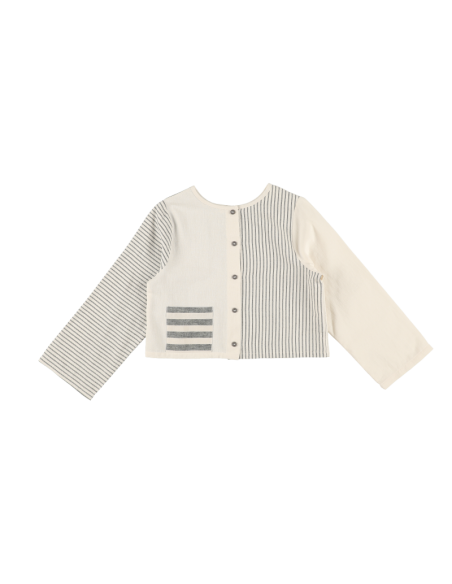 Blusa CHAQUETA 2 POSICIONES - Raya Media Gris+Raya Fina Gris