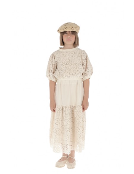 Falda Larga CROCHET - Crudo