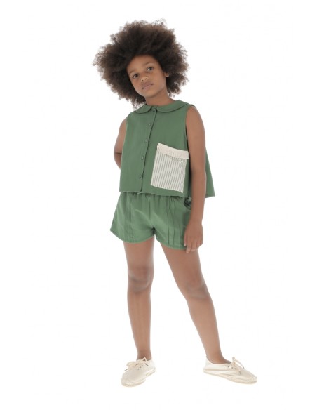 Short PLEATED PLAIN - Cactus