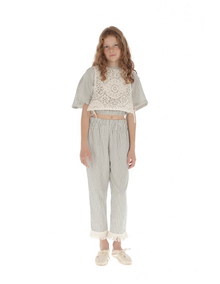 Top BUTTERFLY -  Medium Gray Stripe