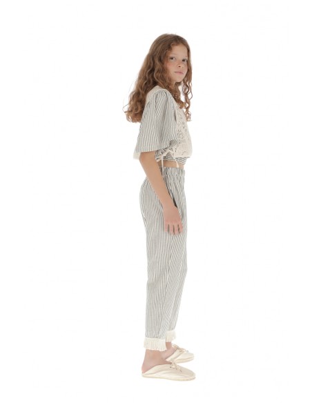 Top BUTTERFLY -  Medium Gray Stripe