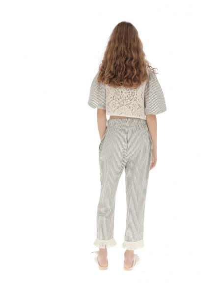 Top BUTTERFLY -  Medium Gray Stripe