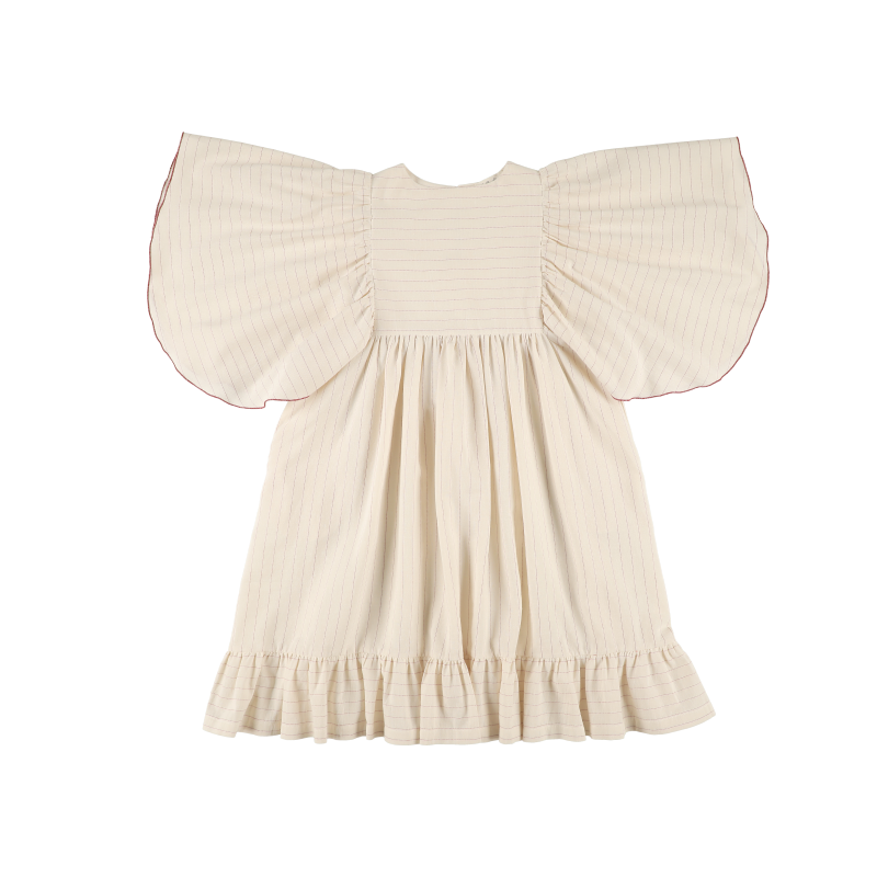 Dress BUTTERFLY SLEEVE - Lava Stitching Stripe