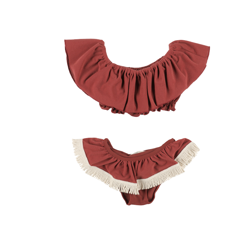 Bikini RUFFLE FLEECE - Lava