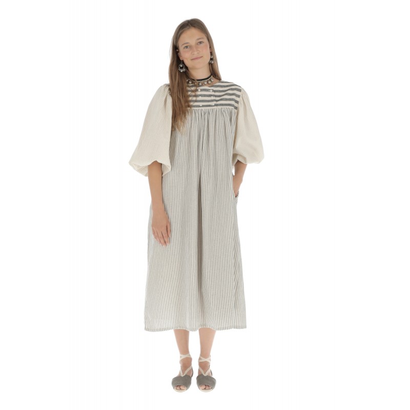 Dress CROSSOVER CANESU - Medium Gray Stripe