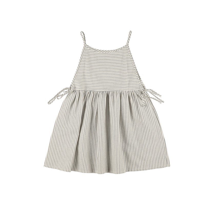 Sleeveless APRON - Medium Gray Stripe