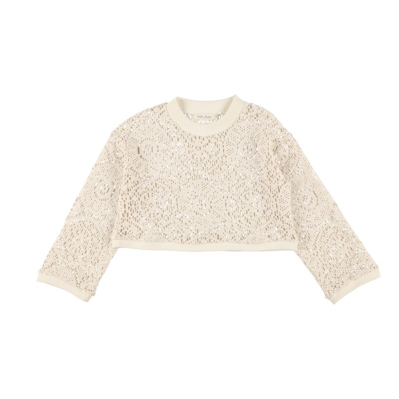 Sudadera OVERSIZE CROCHET - Crudo