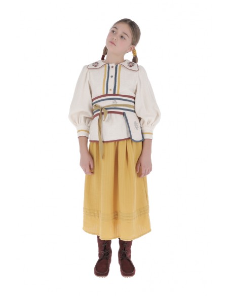 Blouse EMBROIDERED NECK - Ecru