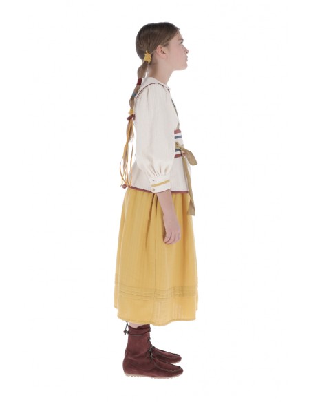 Blouse EMBROIDERED NECK - Ecru