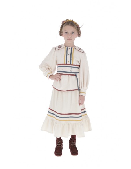 Blouse EMBROIDERED NECK - Ecru
