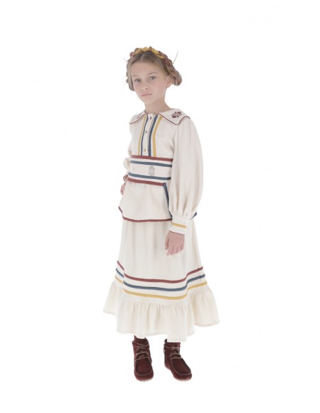 Blouse EMBROIDERED NECK - Ecru