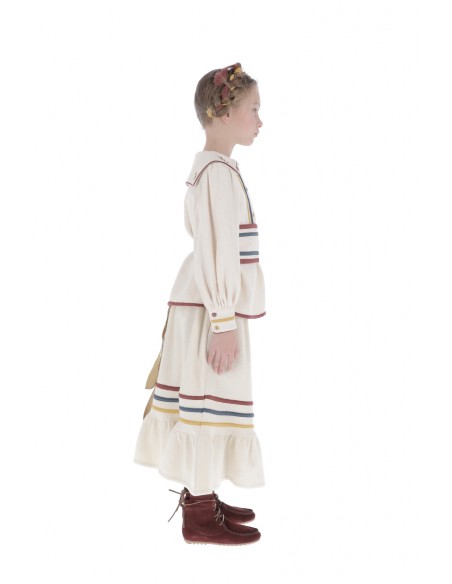 Blouse EMBROIDERED NECK - Ecru