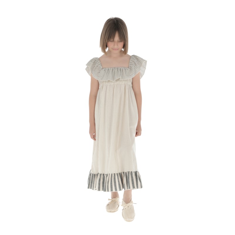 Vestido LARGO VOLANTES RAYAS - Raya...