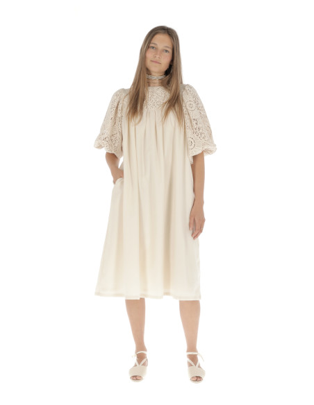 Vestido CANESU CROCHET - Crudo