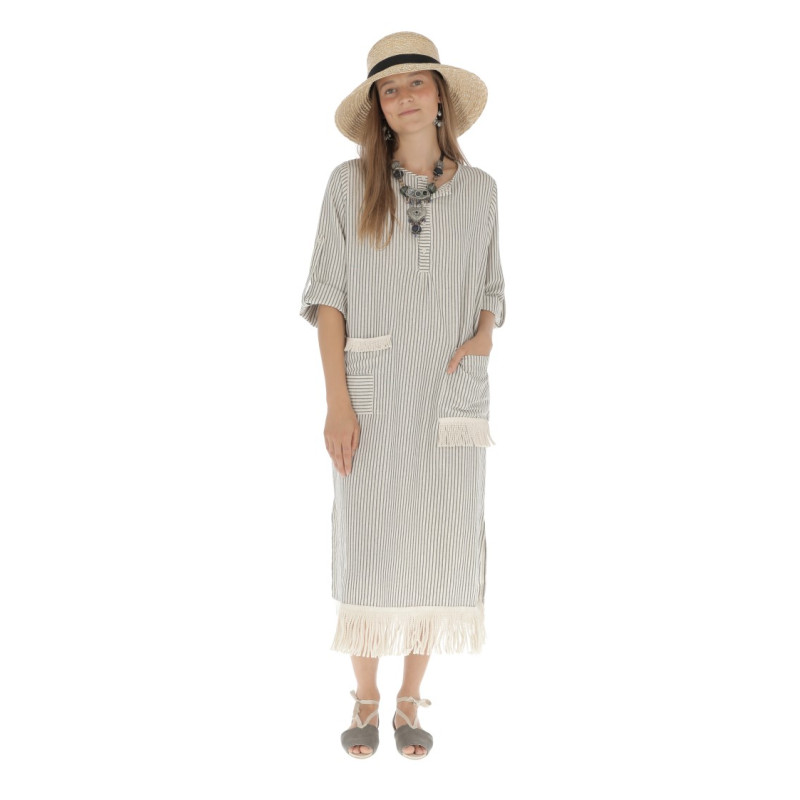 Vestido KURTA - Raya Media Gris