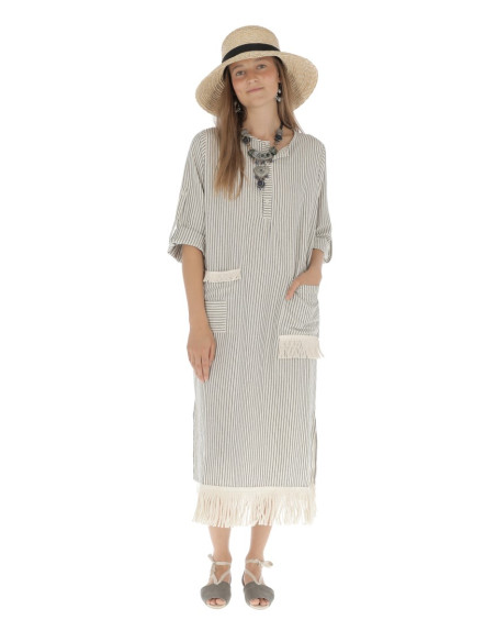 Vestido KURTA - Raya Media Gris