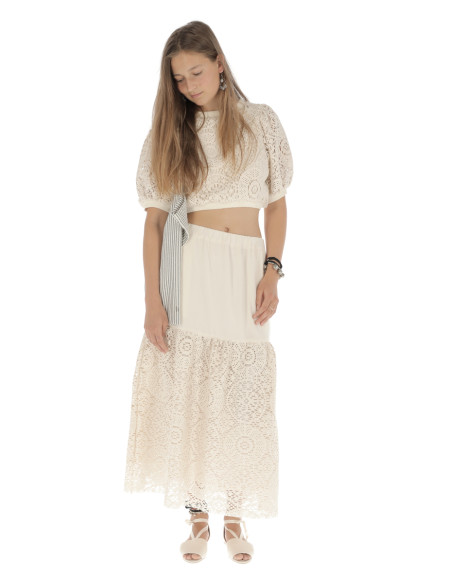 Falda Larga CROCHET - Crudo