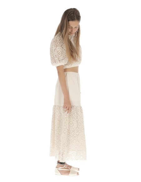 Falda Larga CROCHET - Crudo