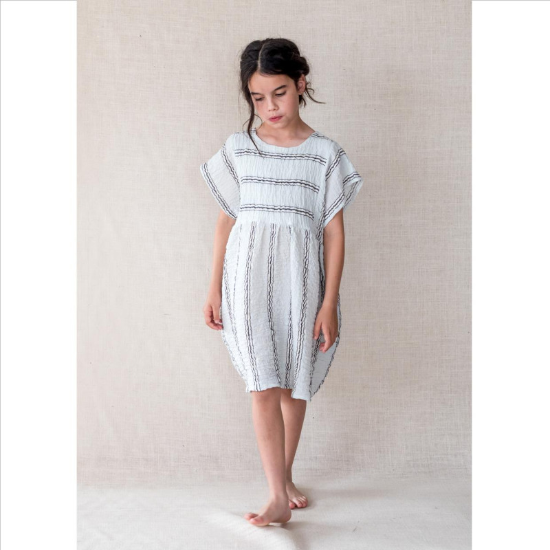 Vestido RAYAS Arrugada Agua
