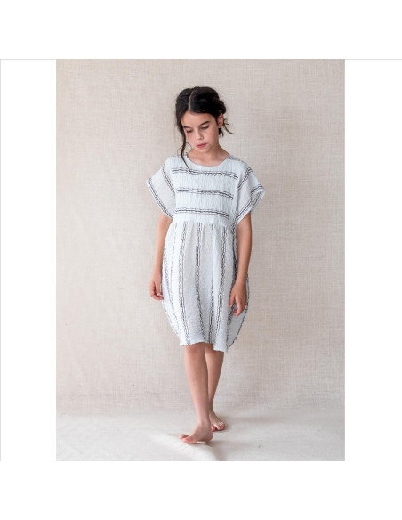 Vestido RAYAS Arrugada Agua