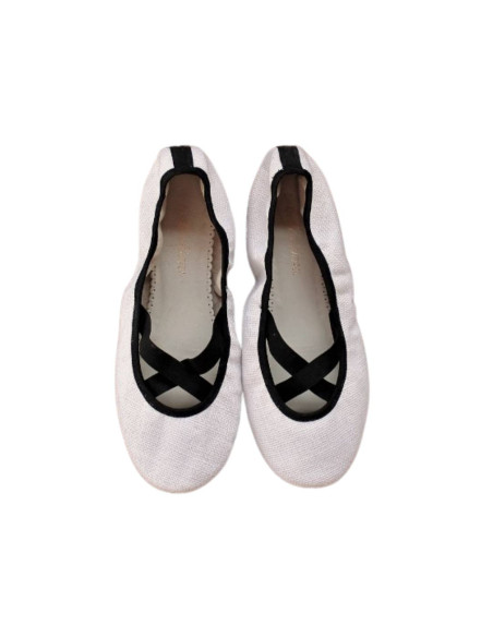 GRACE Ribete Negro Lino Blanco