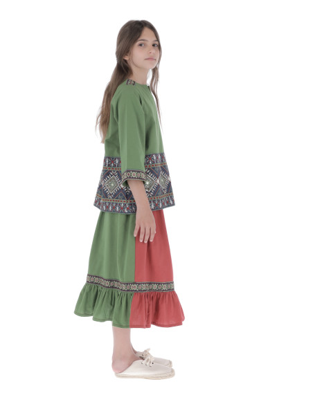 F05- Falda BICOLOR - Verde+Rojo