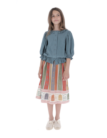 F04- Skirt  MULTICOLOR STRIPE - Stripes